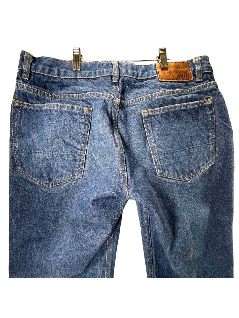Spoke Mens Build B Dark Blue Denim Jeans Size 35 Straight 5 pocket Pants
